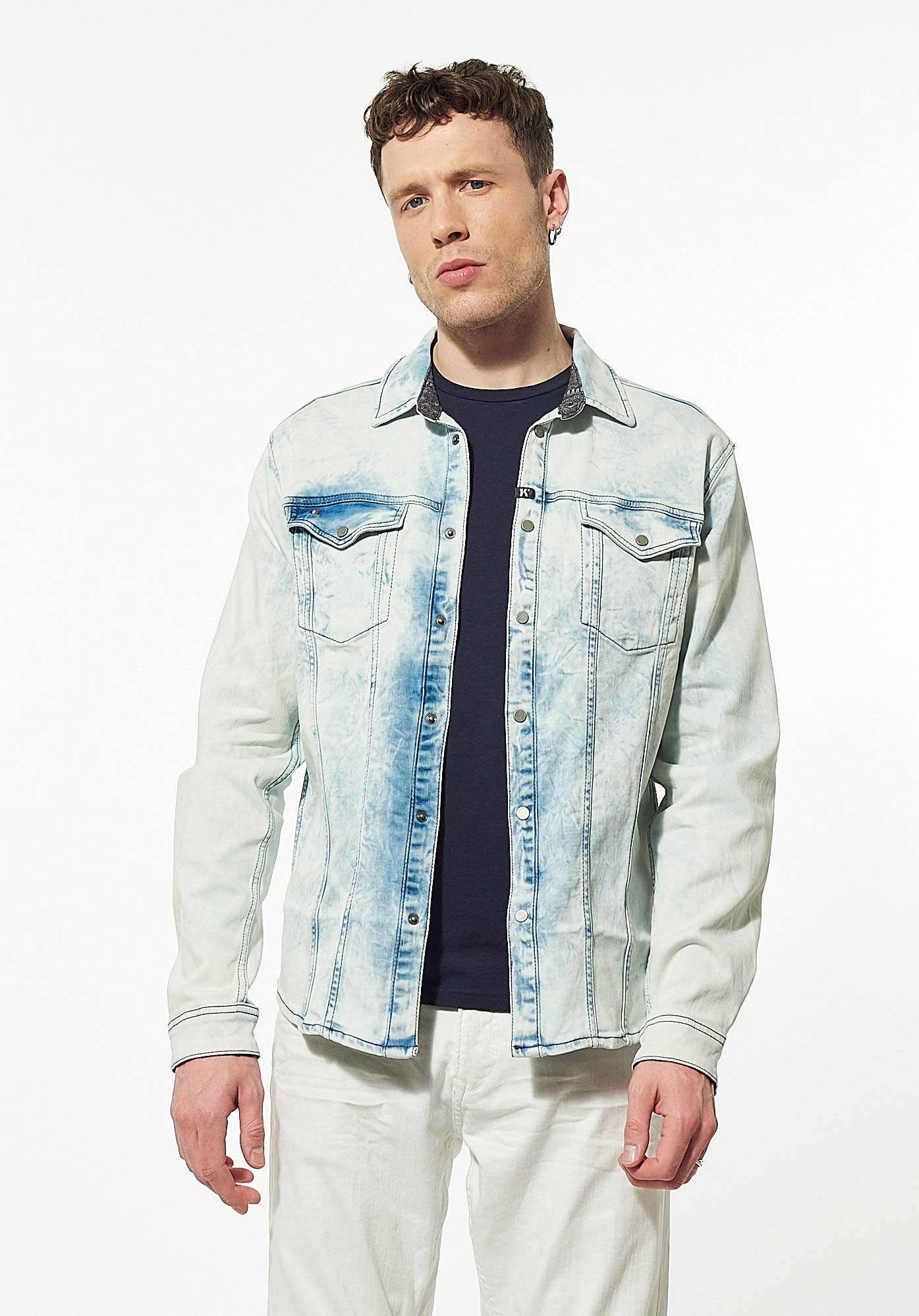 TIZIO  Chemise en jean tie and dye Homme