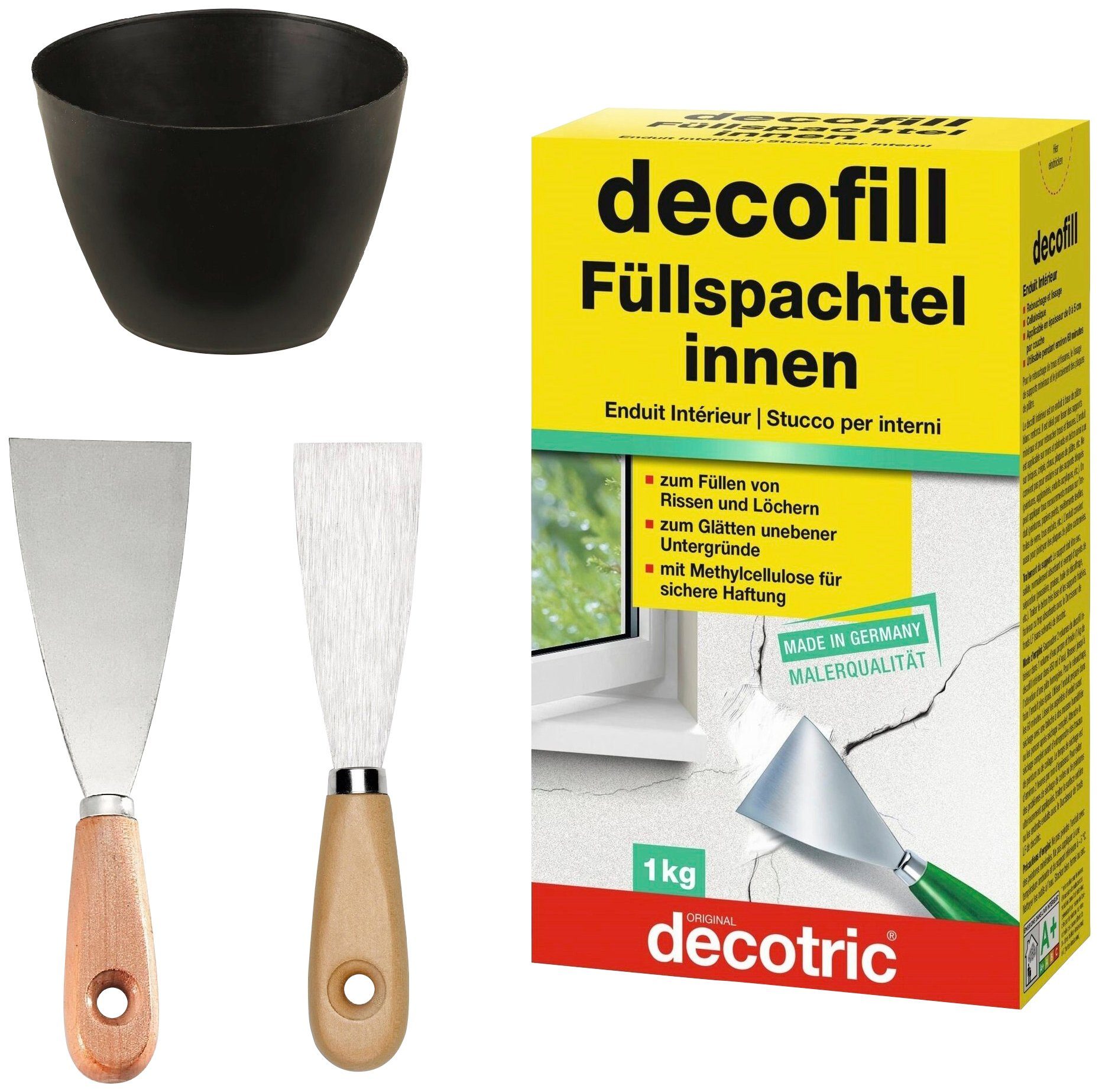 Bodenmeister Spachtelpulver, zum Anrühren, (Komplett-Set, 4-tlg), komplettes Renovierungsset