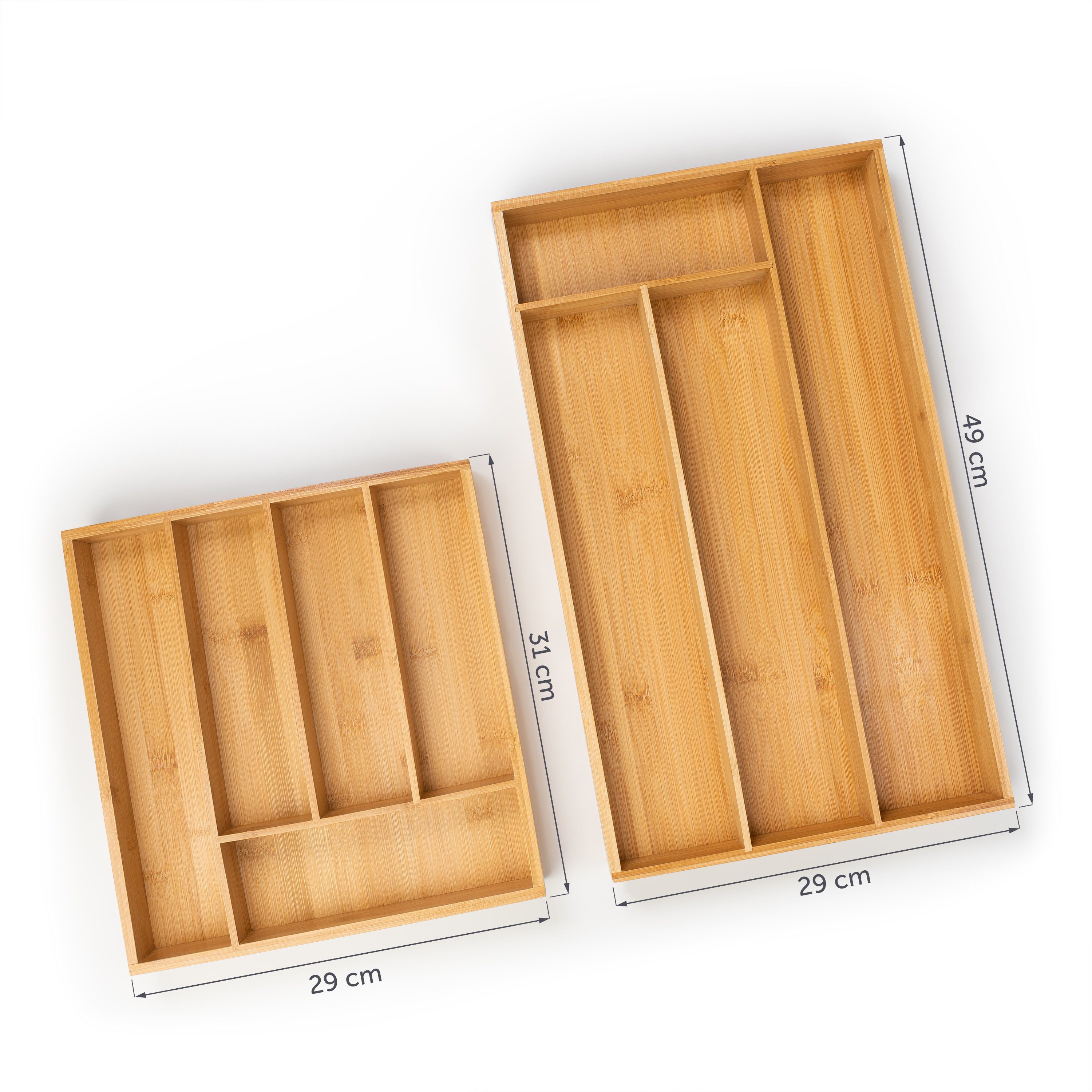 Blumtal Besteckkasten Küchenschubladen Einlagen - Bambus Besteckkasten für Schubladen (mit 4 oder 5 Fächern als Organizer für Besteck und Haushaltsartikel), leicht abwischbar, Besteckeinsatz passend für IKEA Maximera