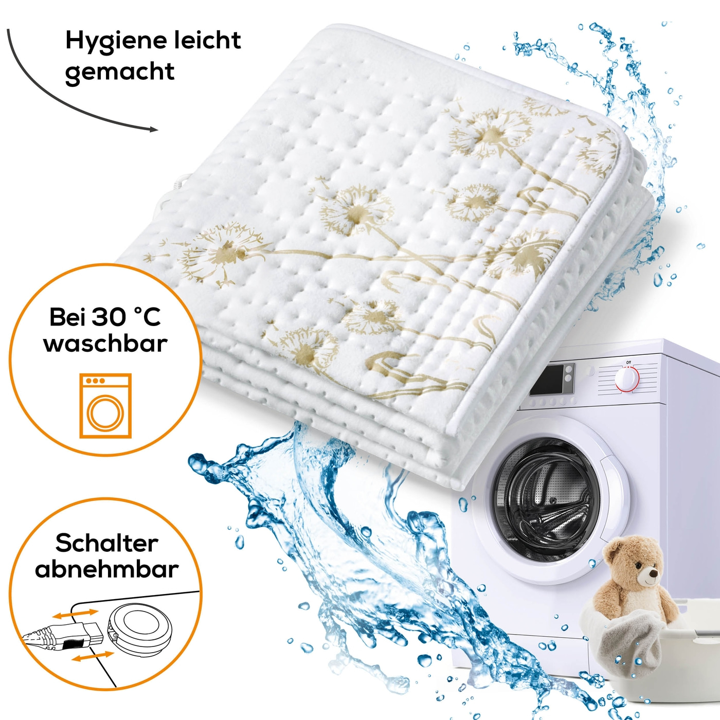 Beurer Wärmeunterbett UB 33-Atmungsaktives Wärmeunterbett mit 3 Temperaturstufen - 150 x 80 cm