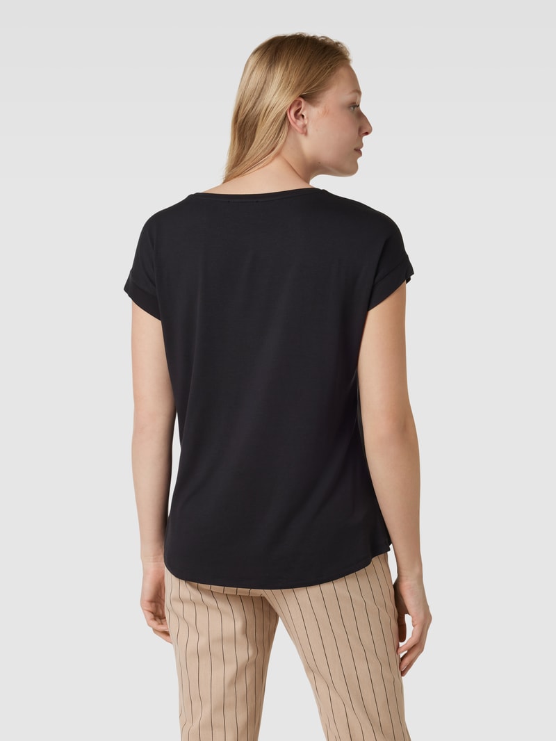 T-Shirt in Satin-Optik in schwarz
