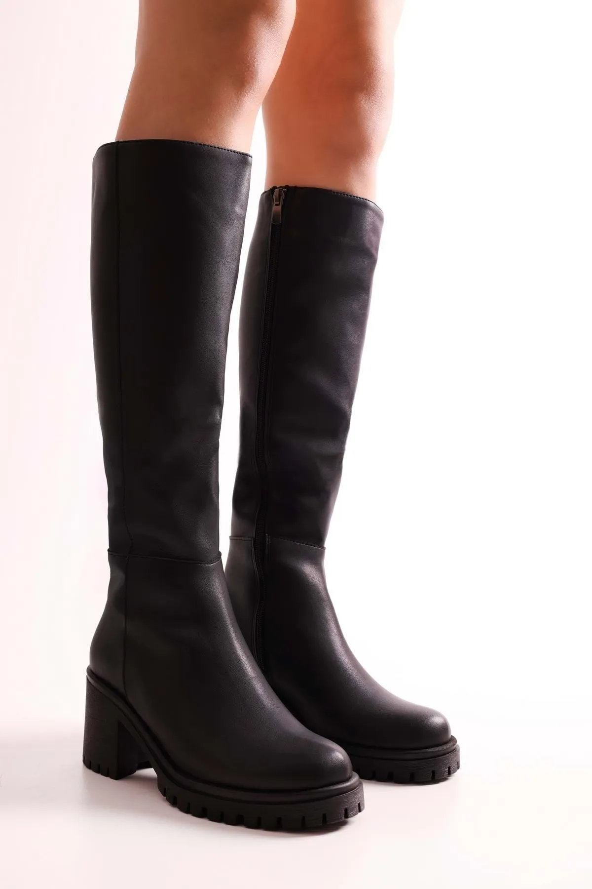 Shoeberry  Damen Aycen Black Skin Stiefel Black Skin