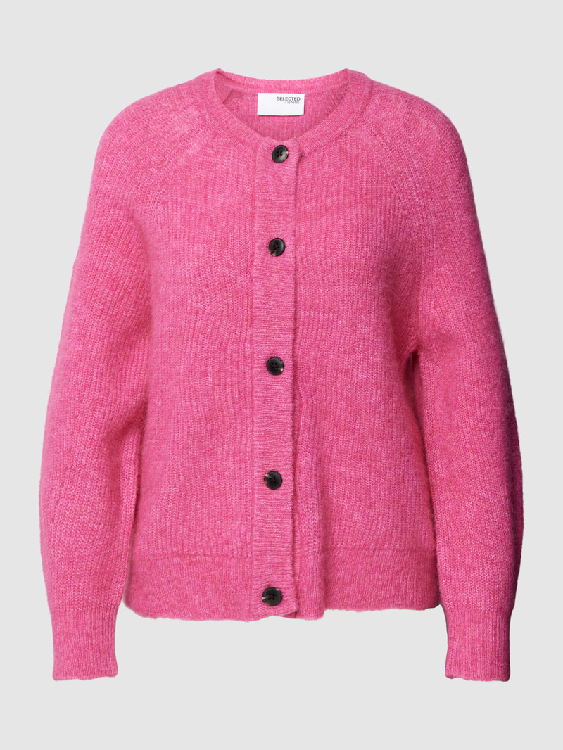 Strickjacke mit Alpaka-Anteil Modell 'LULU' in pink meliert