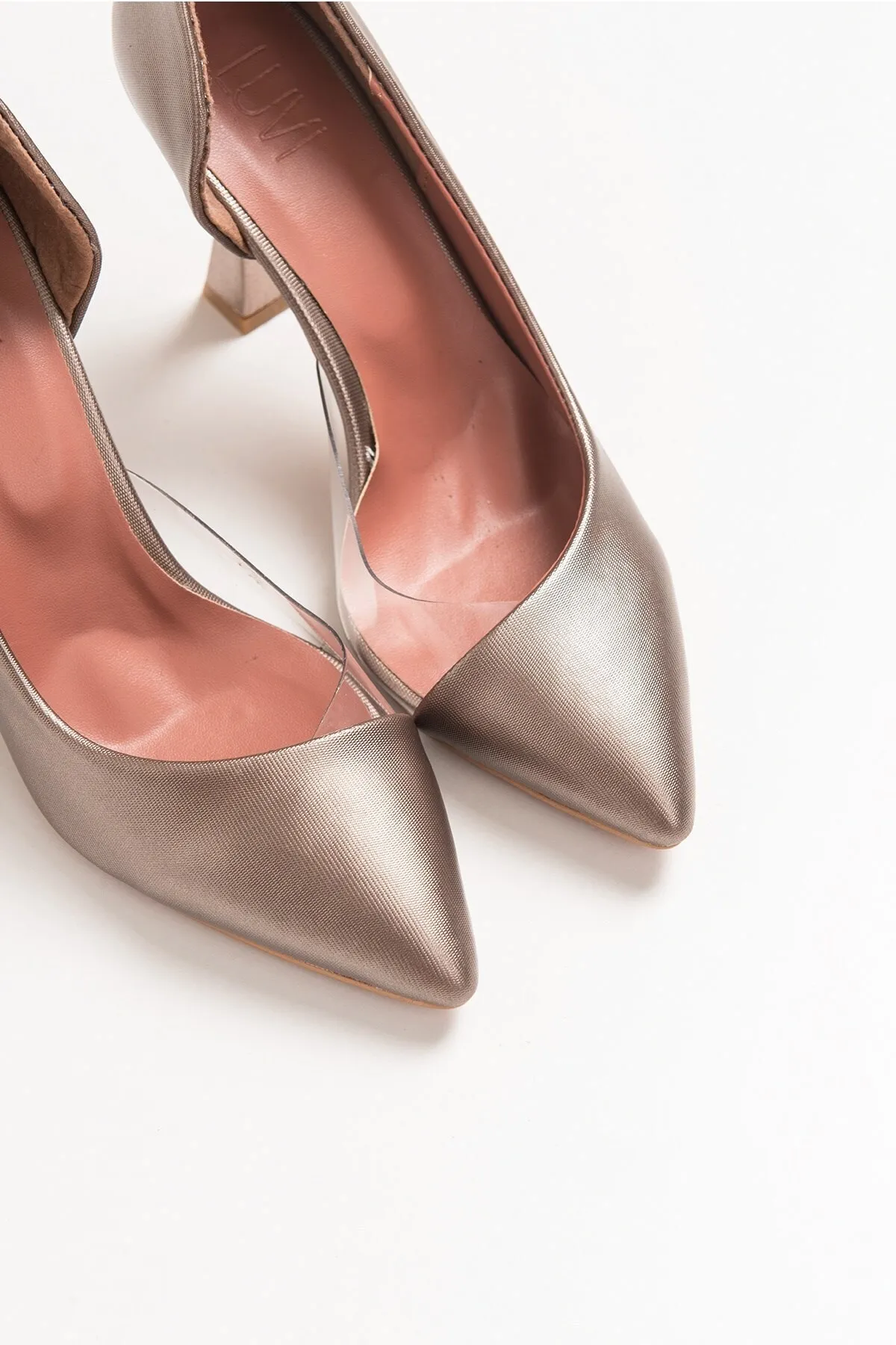 LuviShoes  653 Kupferfarbene Lara-Damenschuhe mit Absatz