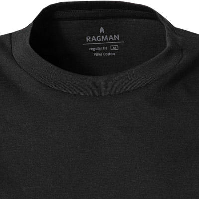 RAGMAN, T-Shirts, Regular Fit, Baumwolle, schwarz