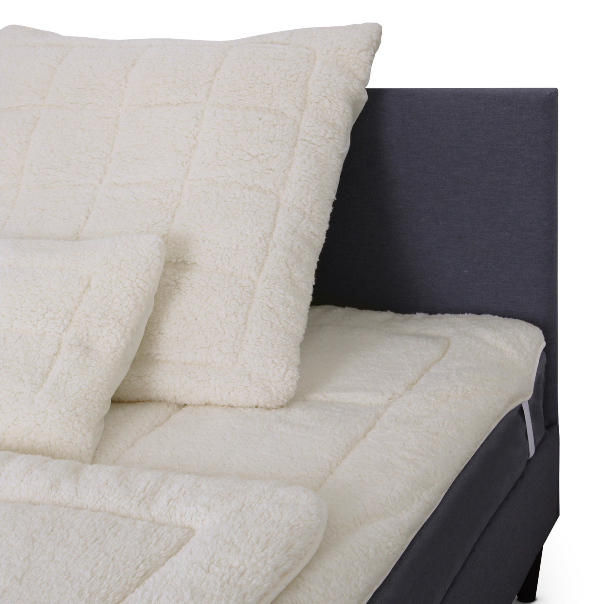 Matratzenschoner Wende Auflage - 2 seitig Bestlivings, Matratzenauflage Sommer- und Winterseite Sherpa Fleece Matratzentopper
