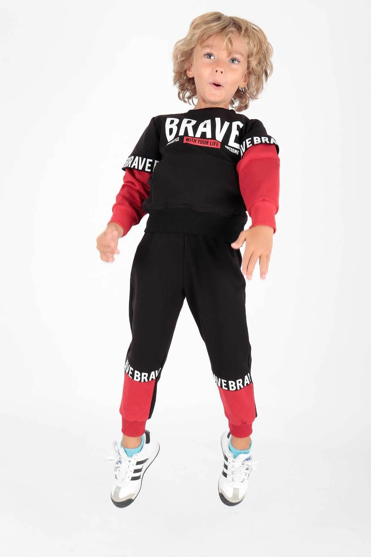 AHENGİM  Bedrucktes Brave-Trainingsanzug-Set für Jungen Ak2231