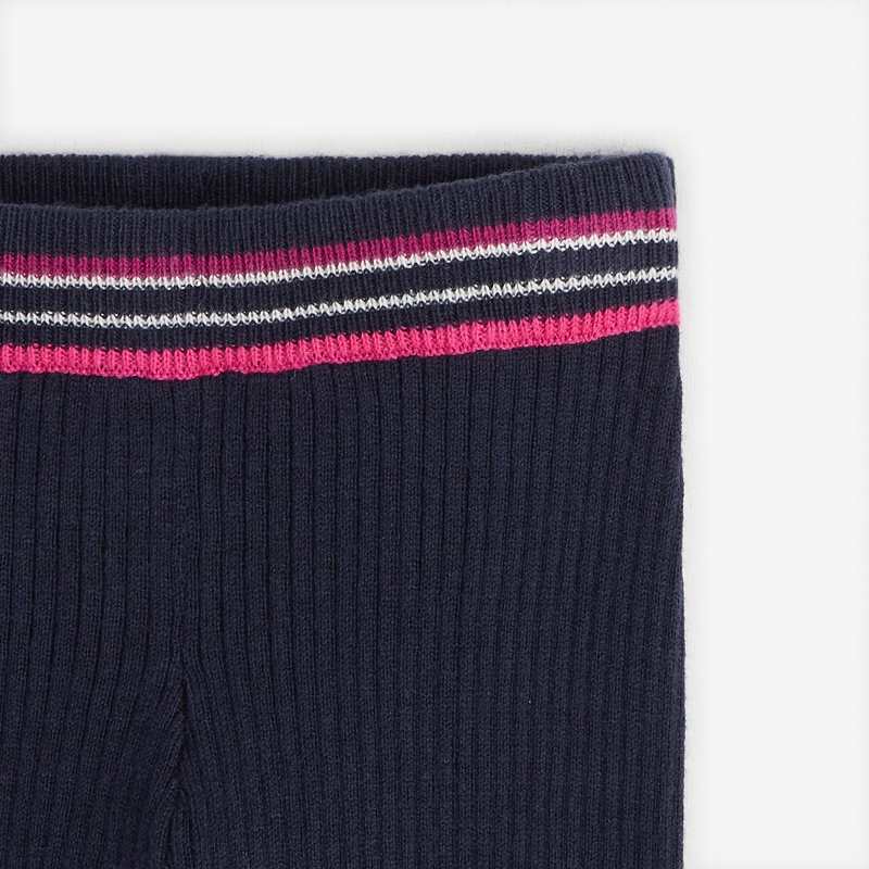 Legging bleu marine bébé fille en tricot Catimini