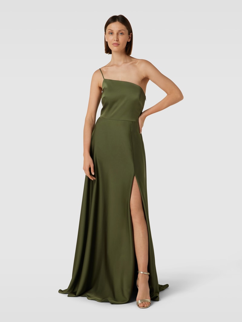 Abendkleid mit One-Shoulder-Träger Modell 'VIKTOR' in fuchsia