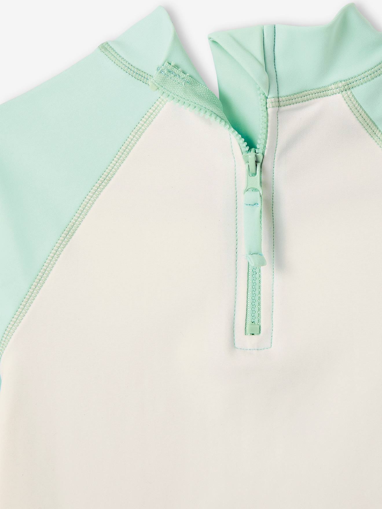 Ensemble de bain anti-UV garçon T-shirt + boxer vert d'eau