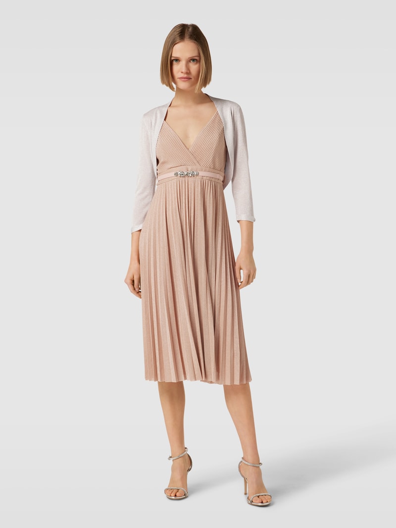 Bolero mit Strukturmuster in metallic rosa