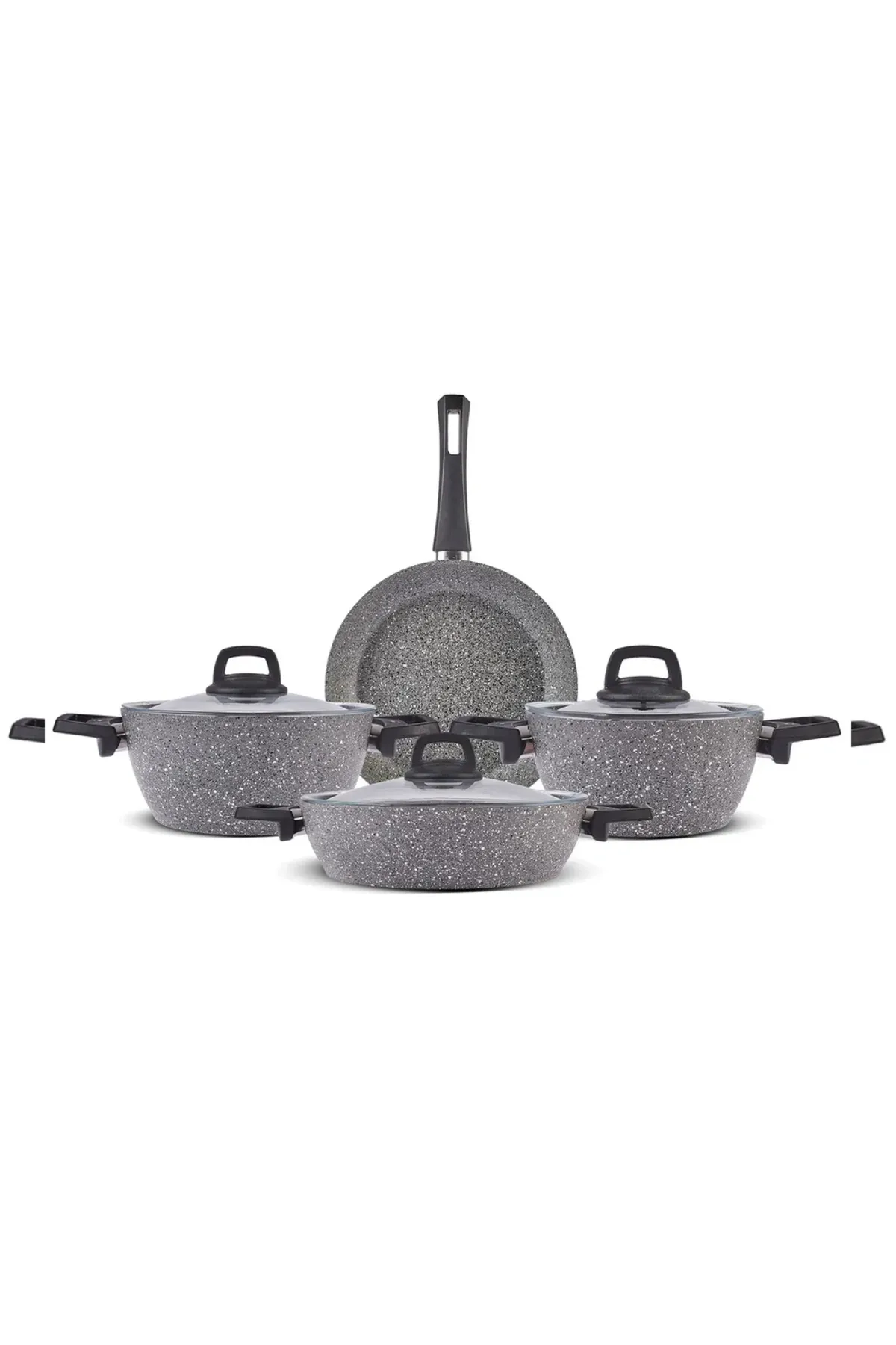Karaca  Gris Bio Granit 7-teiliges Topfset/Pfannenset, Antihaftbeschichtung, Induktion