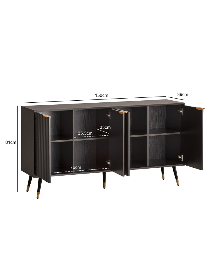 KADIMA DESIGN Sideboard 150x81x39 cm Anrichte mit Eiche-Dekor, Kommode mit günstig kaufen onesize