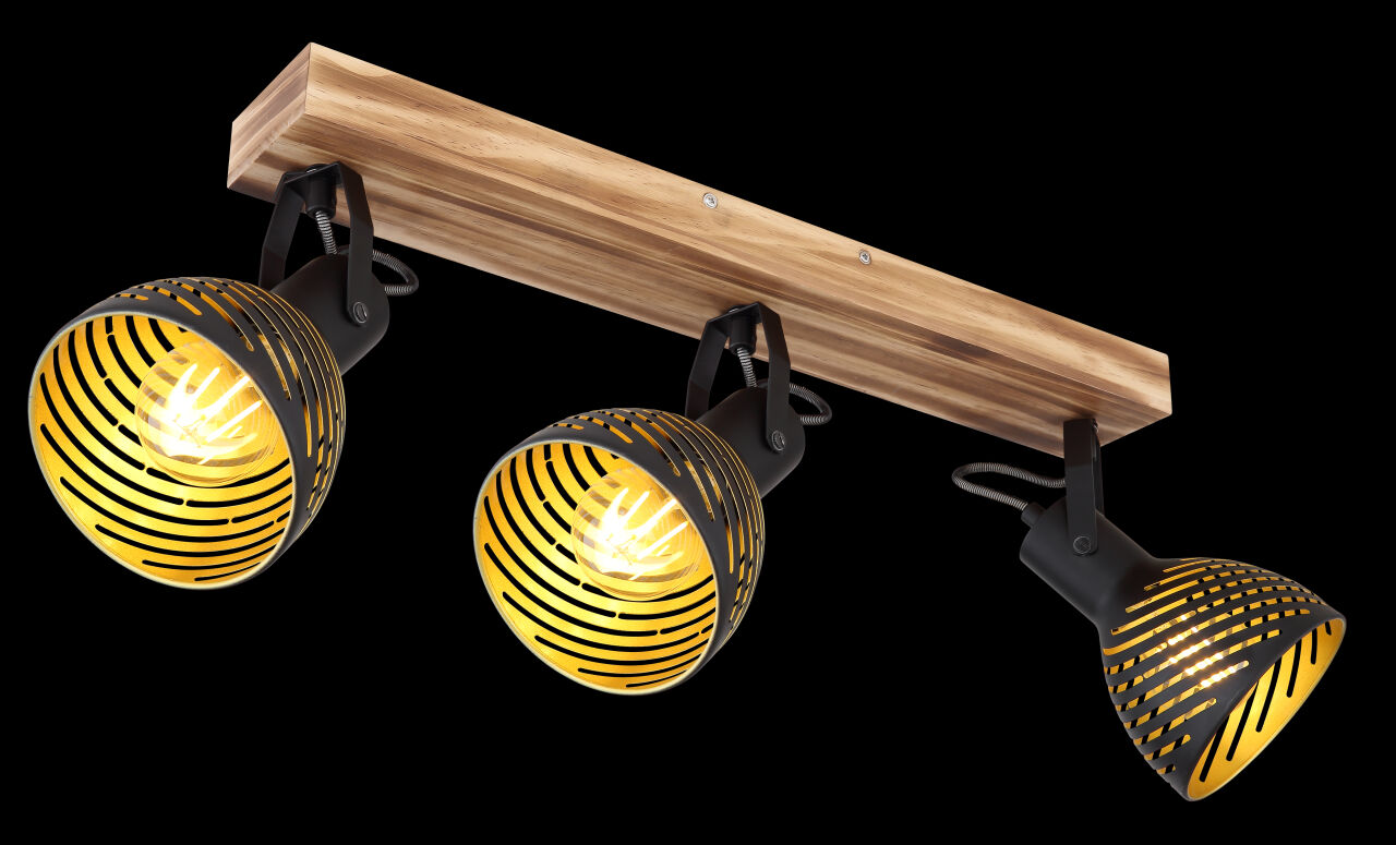 Globo Lighting - LENNA - Strahler Holz dunkelbraun, 3x E27