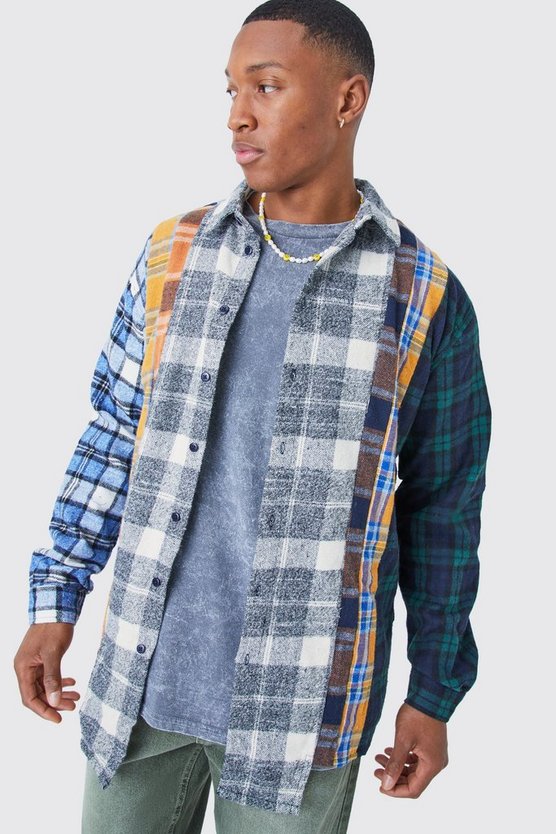 Asymmetrisches Oversize Karohemd