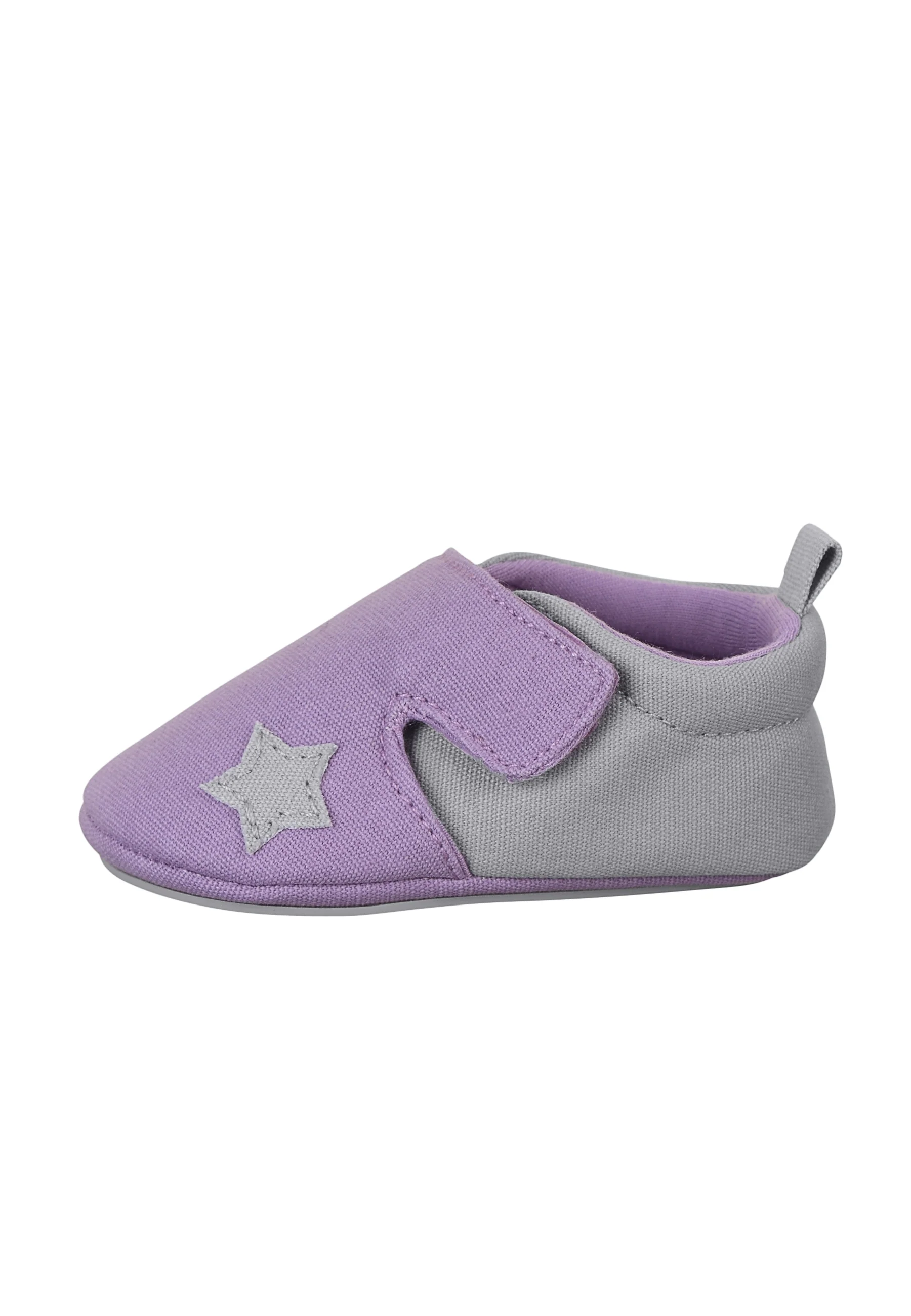 Baby Krabbelschuh aus Canvas mit Applikation Stern