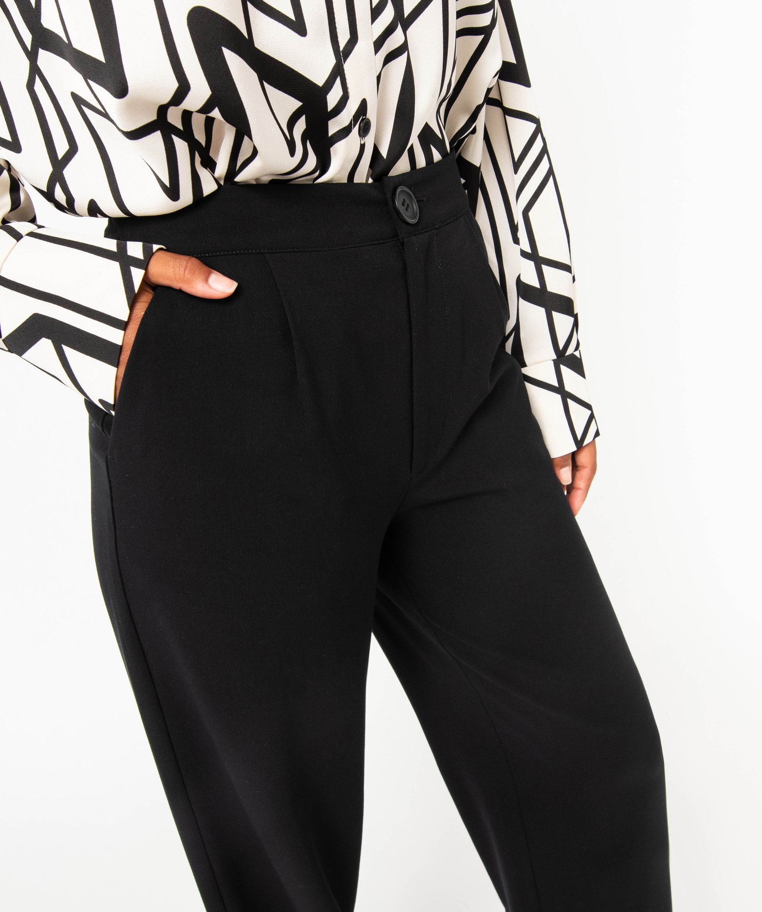 Pantalon large et souple femme noir | GEMO