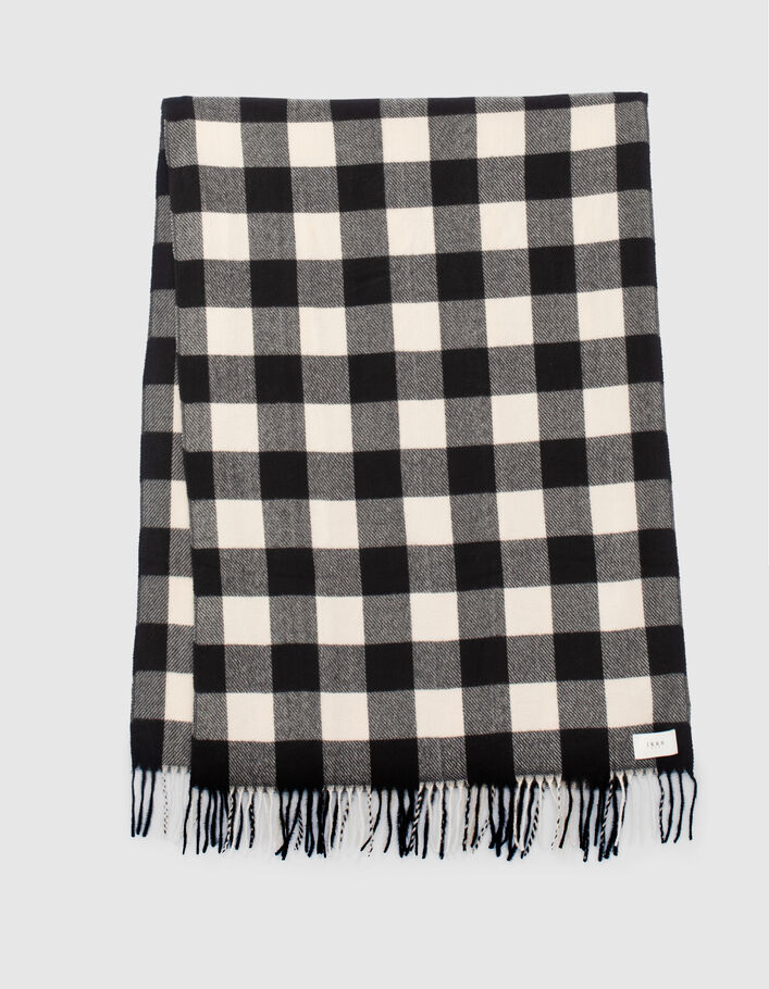 Echarpe noire à motif carreaux Homme