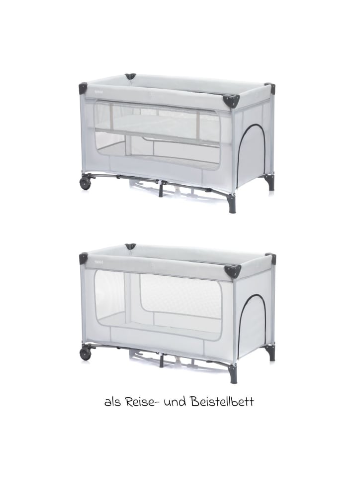 fillikid Reisebett Capri ab Geburt - 15 kg mit verstellbarem in grau günstig kaufen onesize
