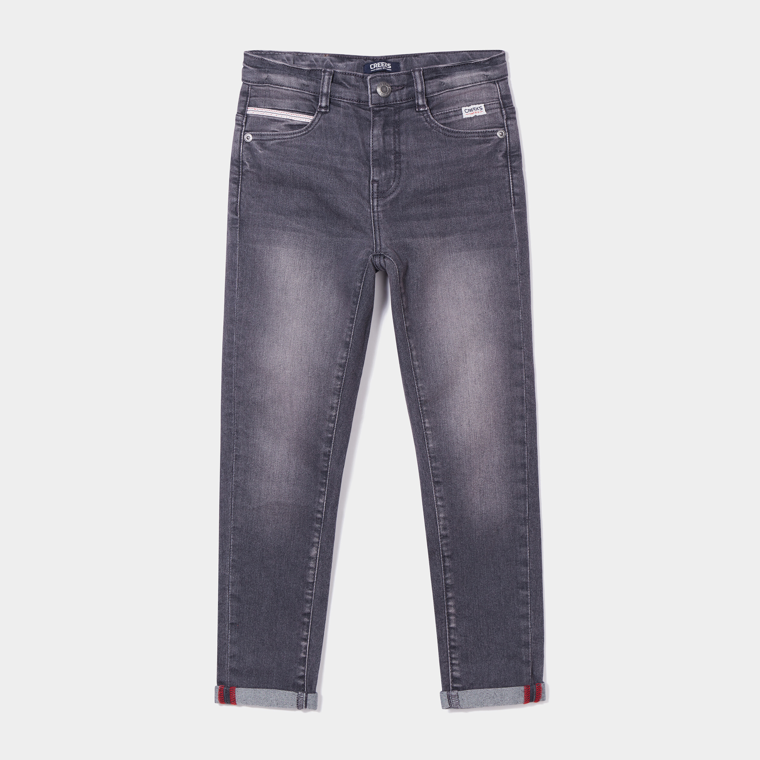 Jeans skinny taille ajustable Creeks denim gris garçon | La Halle