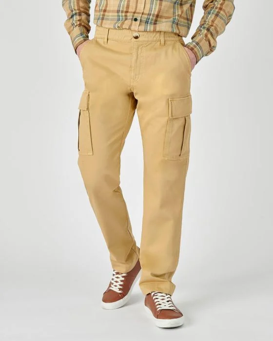 Pantalon forme cargo toile natté