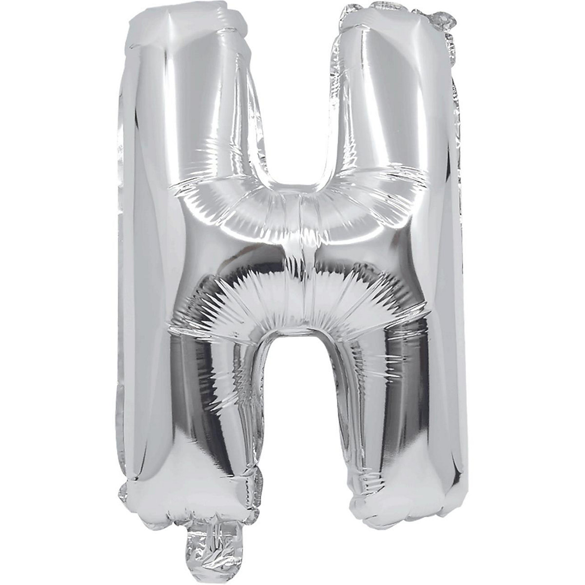 Folienballon Buchstabe H silber, 32 cm, inkl. Pustehalm