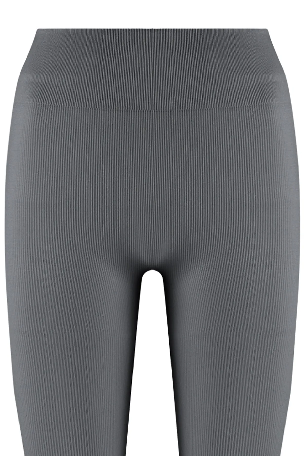 Trendyol Collection  Dunkle anthrazitfarbene nahtlose/nahtlose gerippte gestrickte Biker-/Radfahrer-Sportstrumpfhose TWOSS21TA0013
