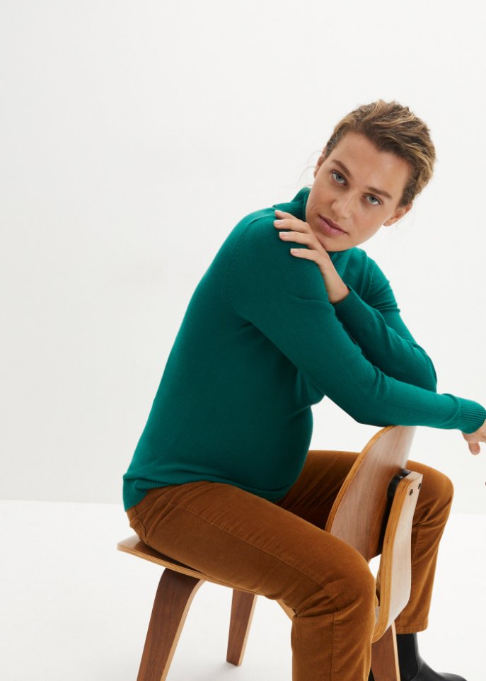 Umstandsstrickpullover mit Rollkragen