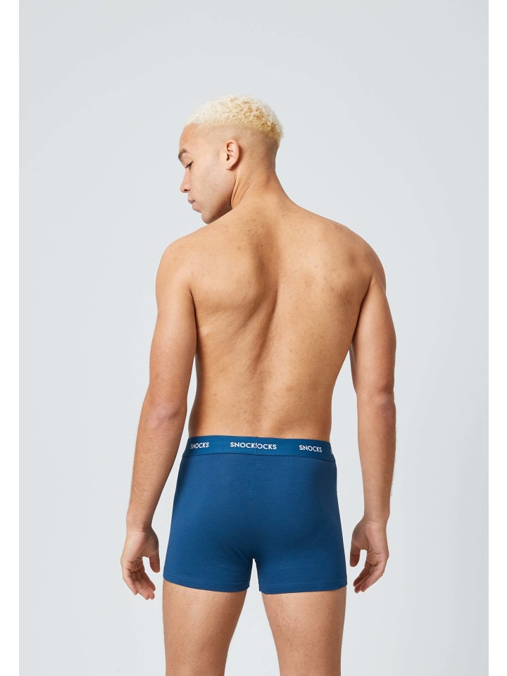 SNOCKS Boxershorts aus Bio-Baumwolle 6 Stück in Blaue Streifen günstig kaufen
