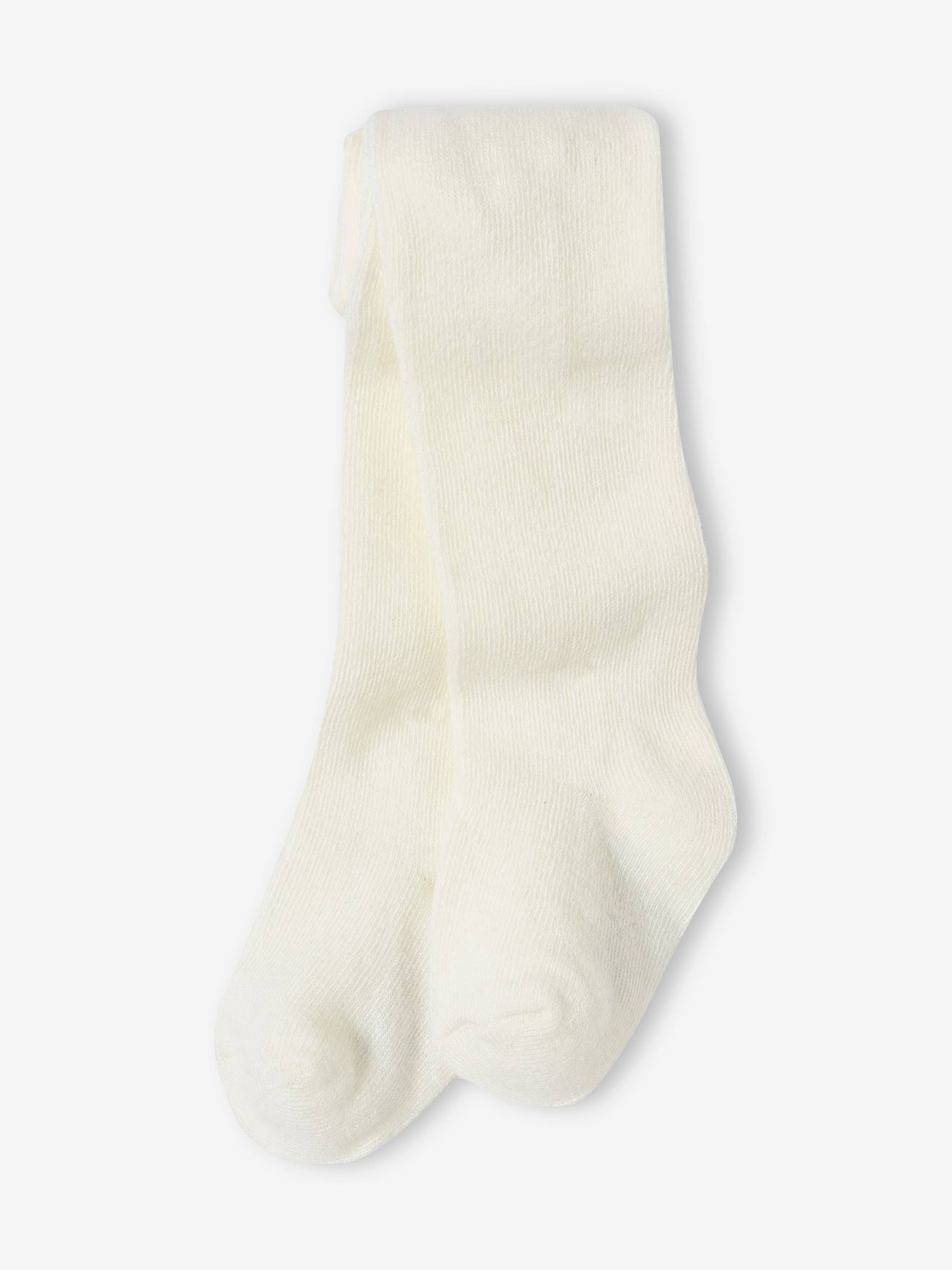 Vertbaudet Mädchen Baby Weihnachts-Set: Strickkleid & Strumpfhose - wollweiß