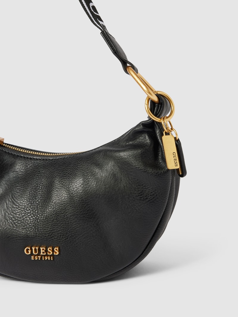 Saddle Bag mit Label-Applikation Modell 'NATALYA' in schwarz