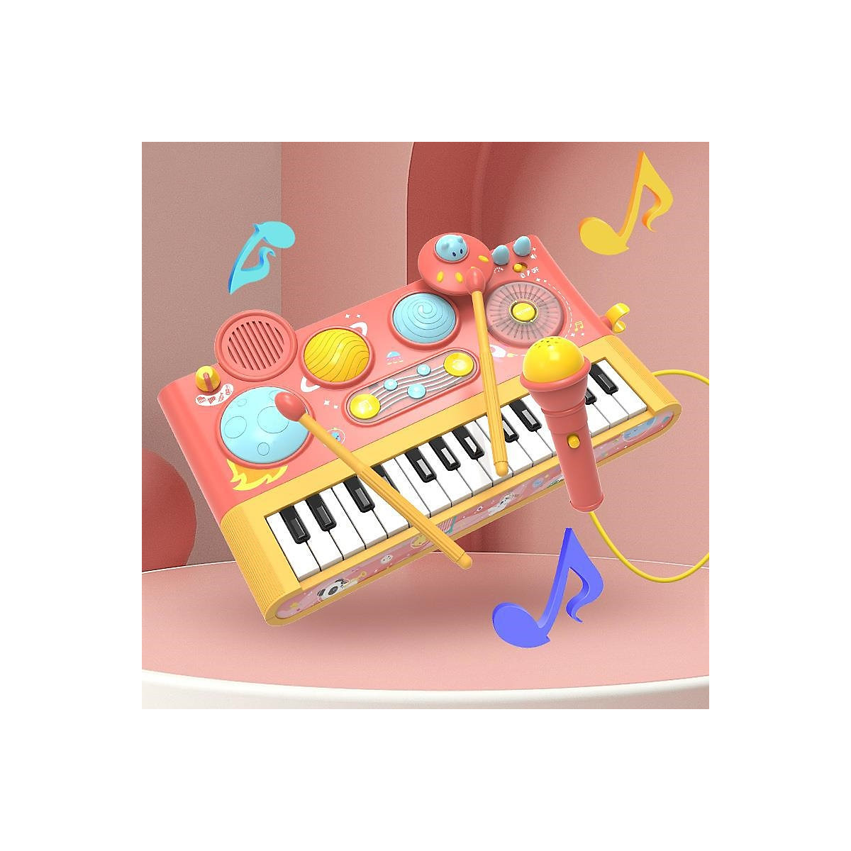 Elektronisches Orgelspielzeug für Kindermusik Klavier spielen mit Mikrofon, Kinderlied spielendes Spielzeug