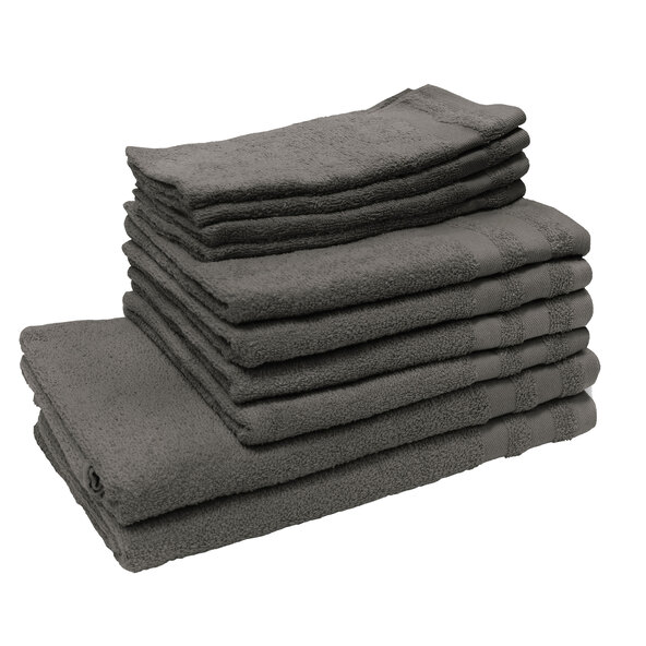 Handtuch Basic, 10er Set, anthrazit