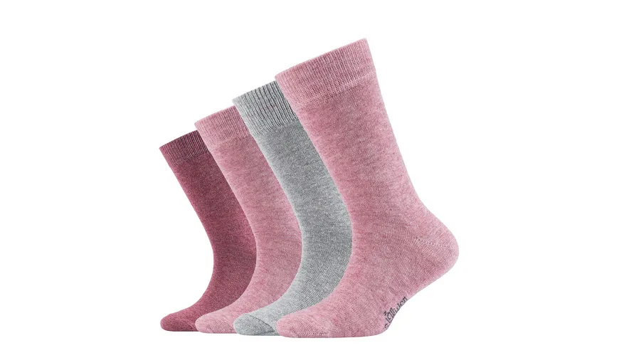 s.Oliver Kinder Socken Essentials Sustainable 4er Pack pink