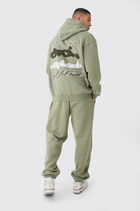Oversize Frottee-Trainingsanzug mit 1/4 Reißverschluss
