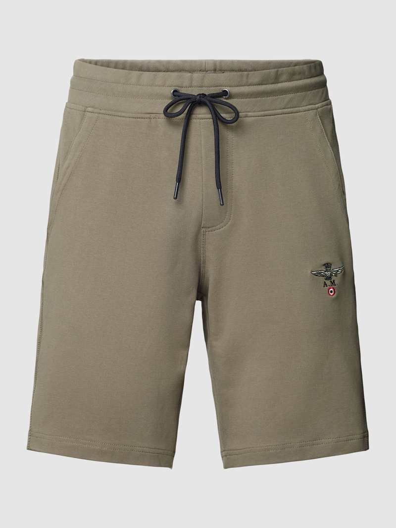 Sweatshorts mit Tunnelzug in grün