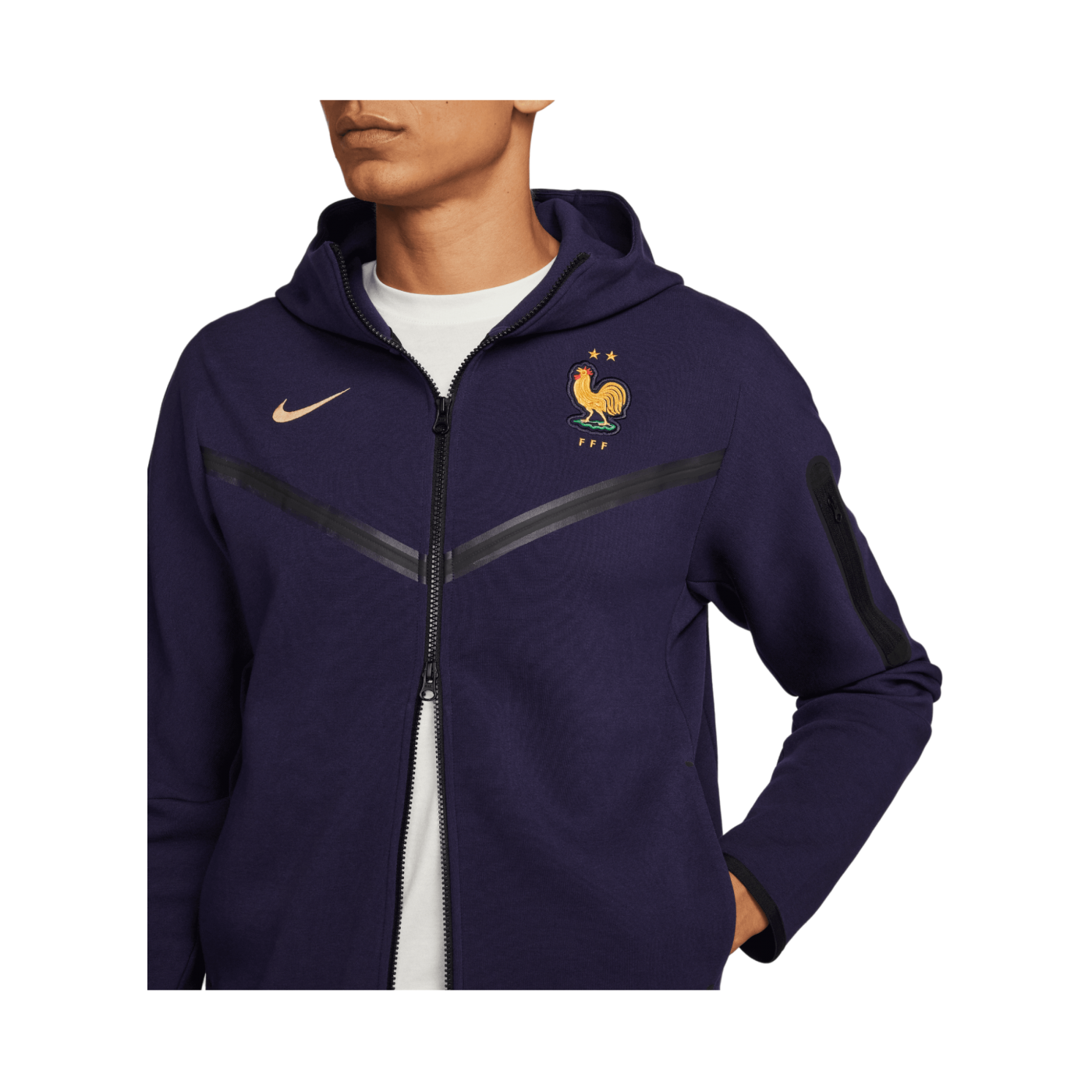 Nike Frankreich Tech Fleece Hoody EM 2024 Blau F498
