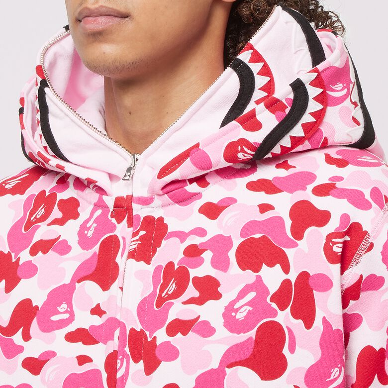 A Bathing Ape Abc Camo Double Shark Full Zip Hoodie pink