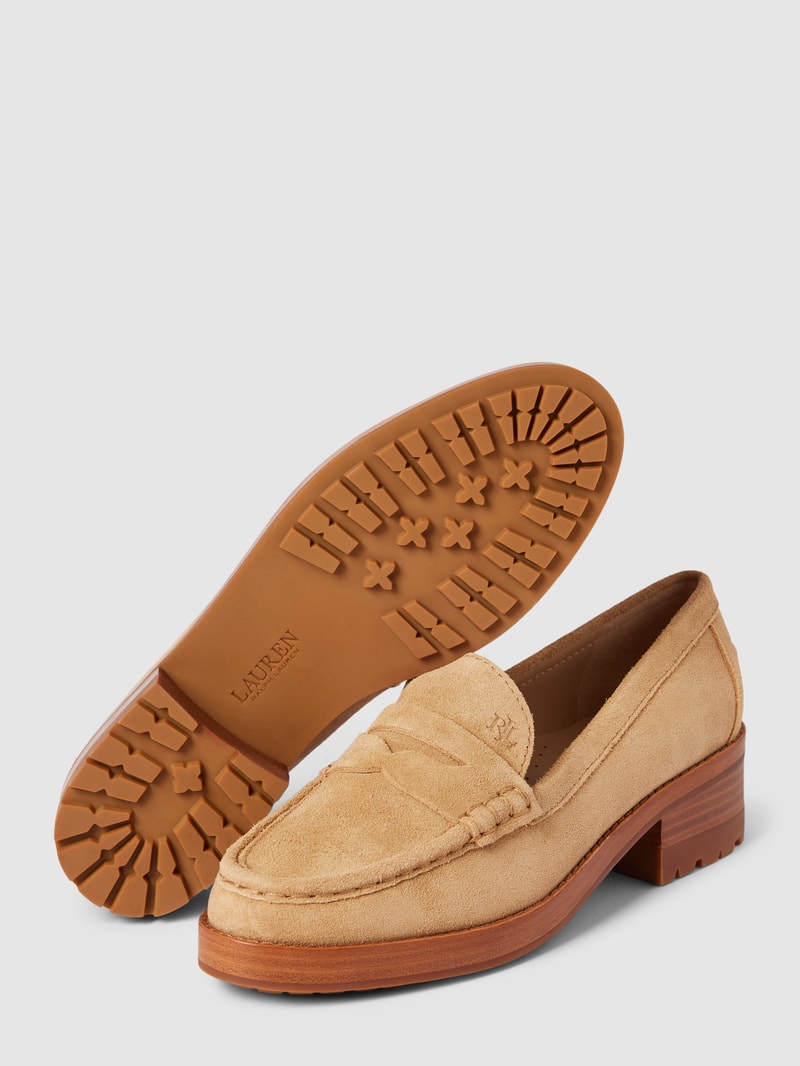 Penny-Loafer mit Label-Detail Modell 'WREN' in beige