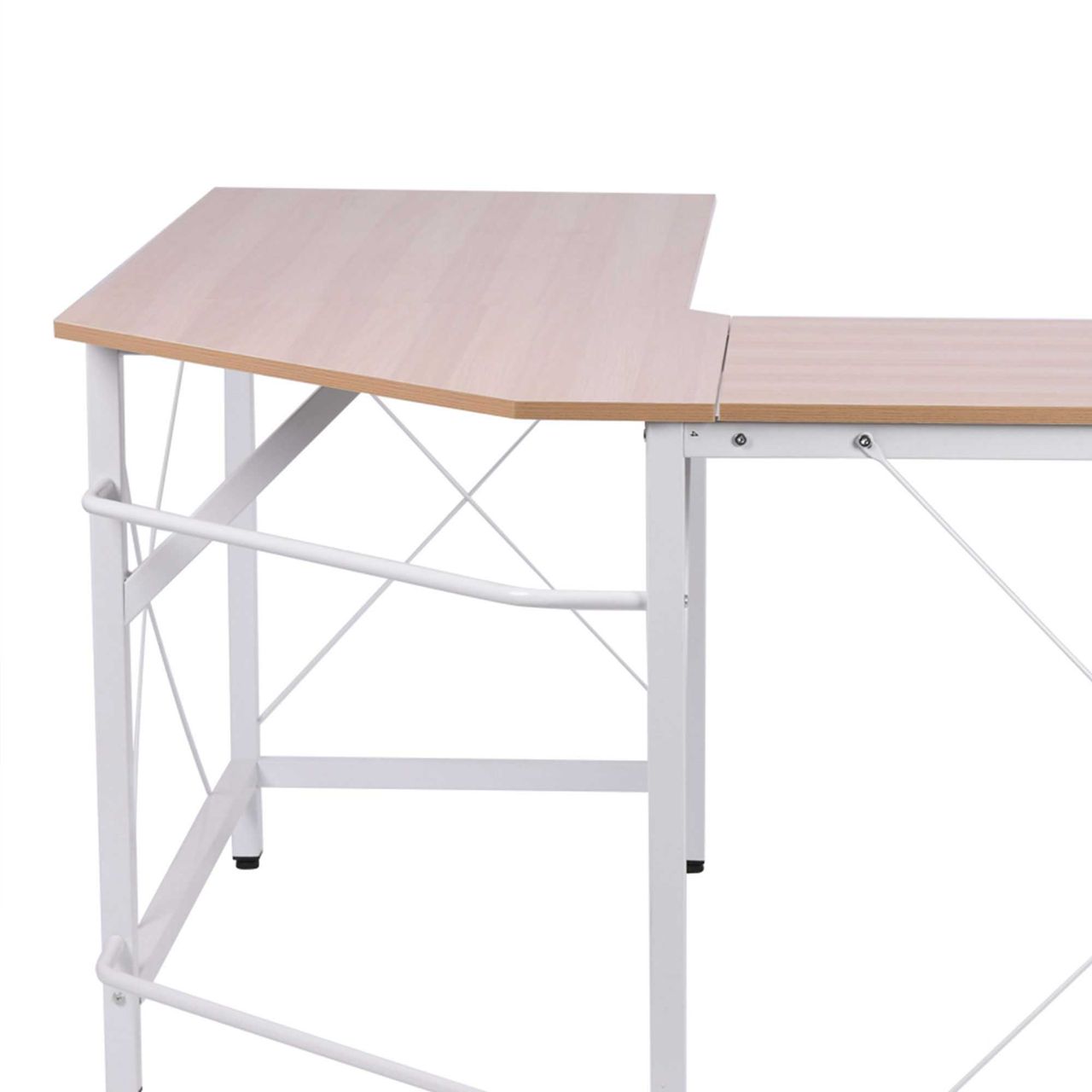 HOMCOM Computertisch L-Form Eckschreibtisch Winkelschreibtisch MDF Natur 150 x 150 x 76 cm