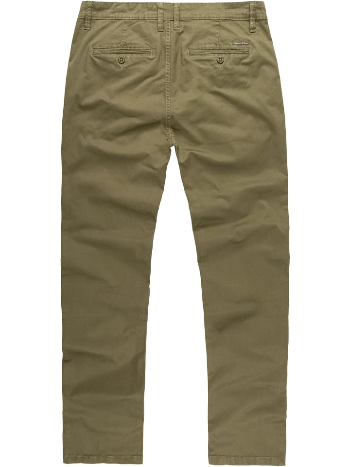 Amaci&Sons Slim Fit Chino mit Stretch WASHINGTON in Olive günstig kaufen