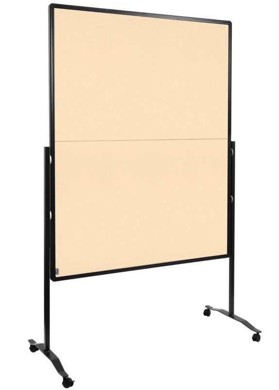 Legamaster PREMIUM PLUS Moderationswand klappbar, höhenverstellbar, Hoch- und Querformat, Filz, beige