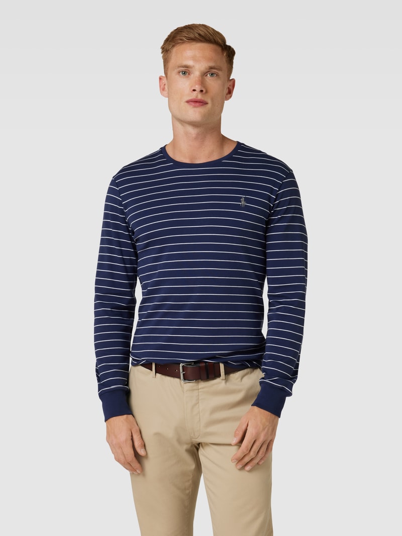 Longsleeve mit Streifenmuster in marineblau