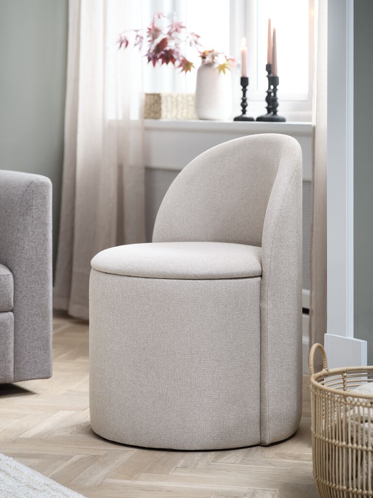 ODDUM ODDUM lounge chair with storage, beige, fabric