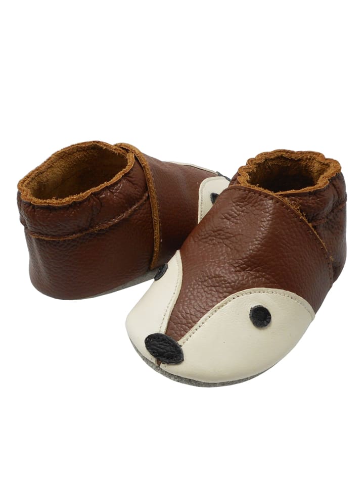 Yalion Leder-Krabbelschuhe 