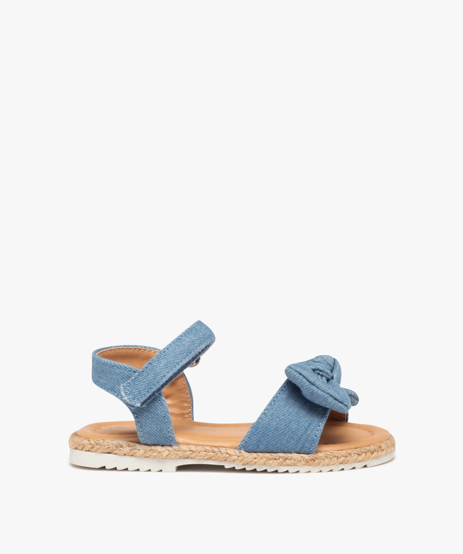 Sandales bébé fille en denim avec n?ud décoratif denim | GEMO