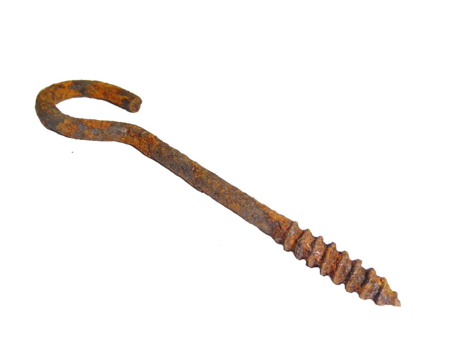 vitaliano Rundstahlkette rostige Kette, Legierter Stahl, Länge 0.04 m (2-St. rostige Haken, 4mm stark, 70mm lang, Antik, Retro, Vintage-Stil) Langzeit echt gerostet für optimales Rost-Ergebnis