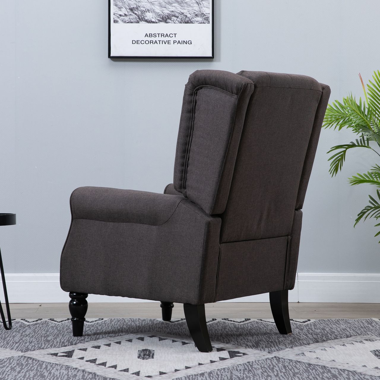 HOMCOM Einzelsessel Relaxsessel Einzelstuhl mit Tufting Holzfüße Polyester Braun 76 x 86 x 108 cm