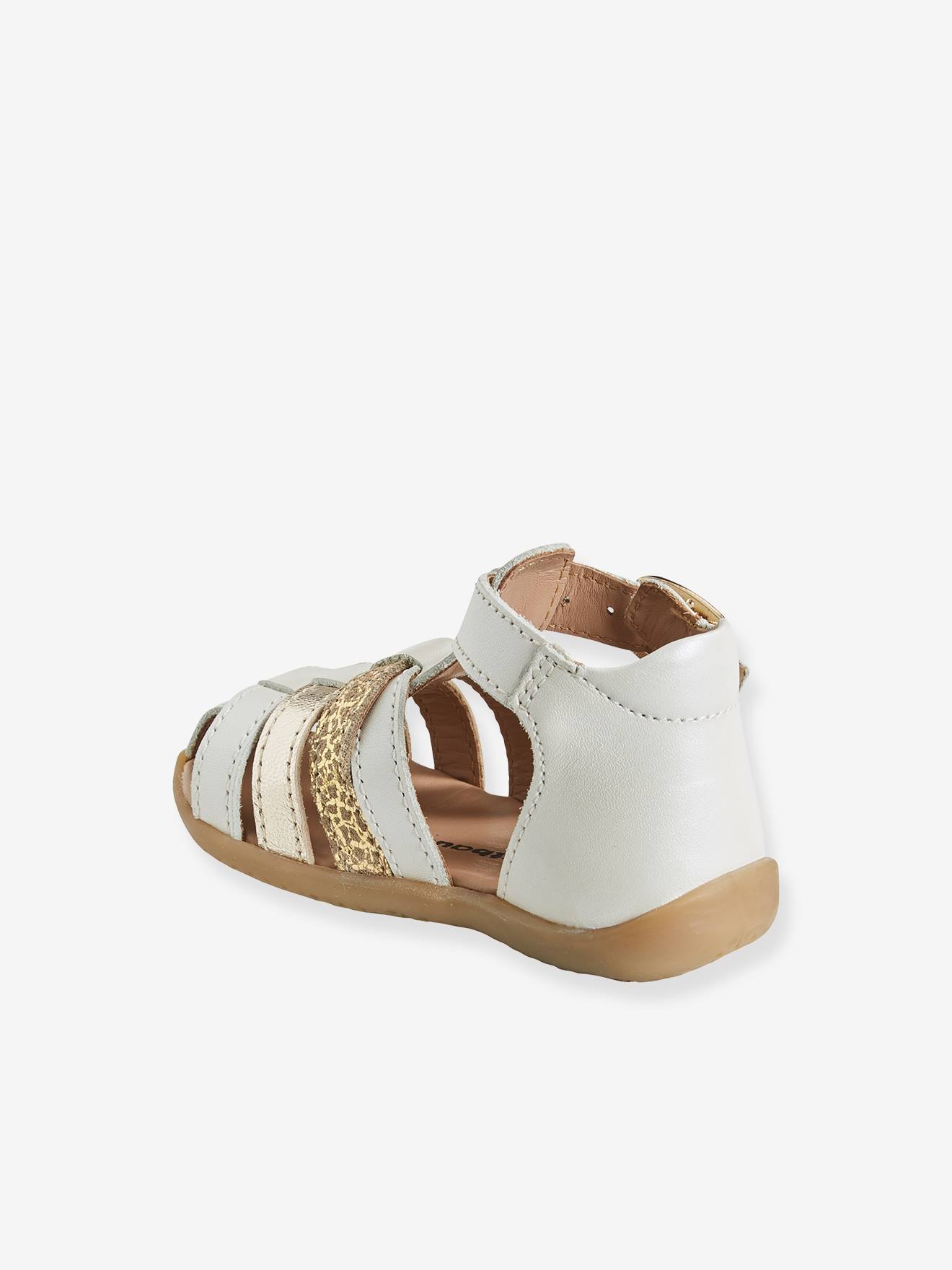 Sandales cuir bébé premiers pas bleu pâle