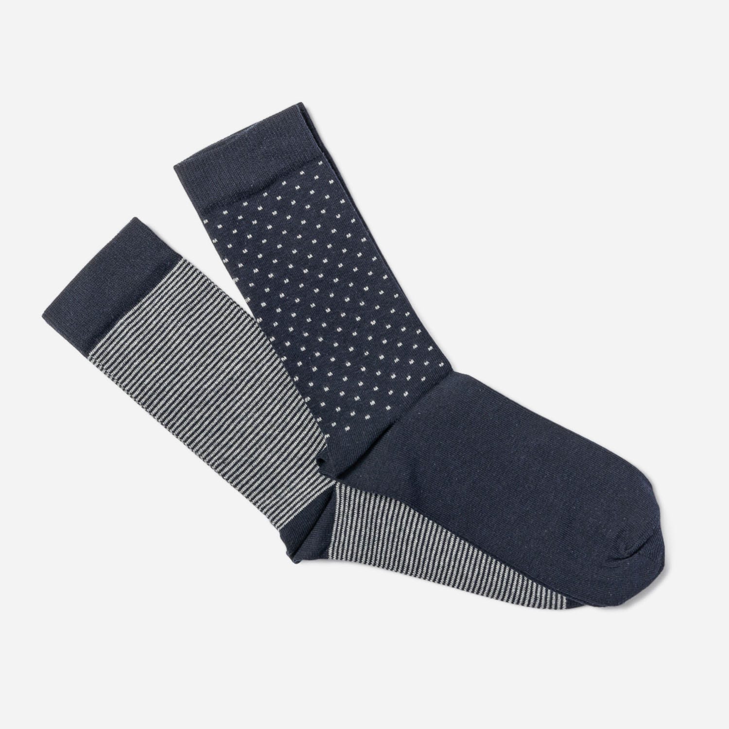 Lot de 2 paires de chaussettes marine à motifs